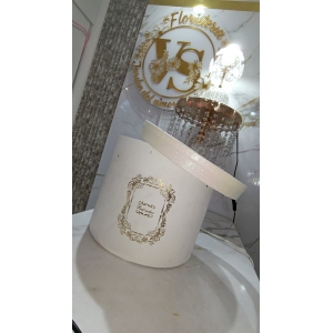 Caja Cilíndrica Blanca “Best Wishes” con Tapa Brillante