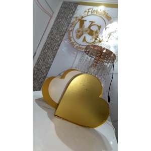Caja Corazón Dorada y Blanca