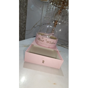 Caja de Regalo Rosada con Cúpula Transparente y Cajón