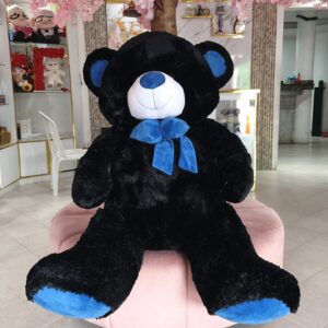 Oso Gigante Negro con Lazo Azul