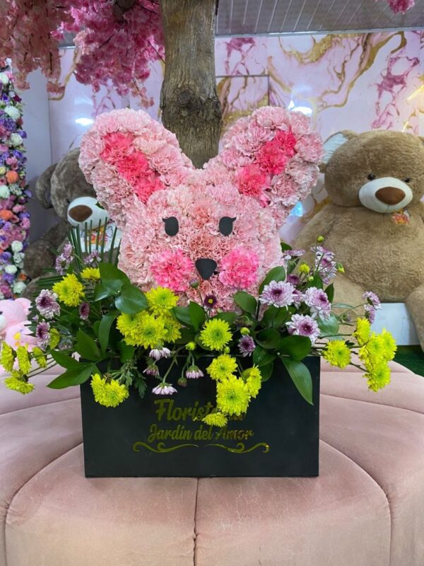 Conejito Floral 3D Rosado